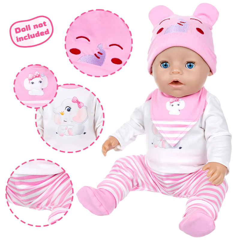 Newborn Gift Set - Doll Clothes Set for 16-18Inch Newborn