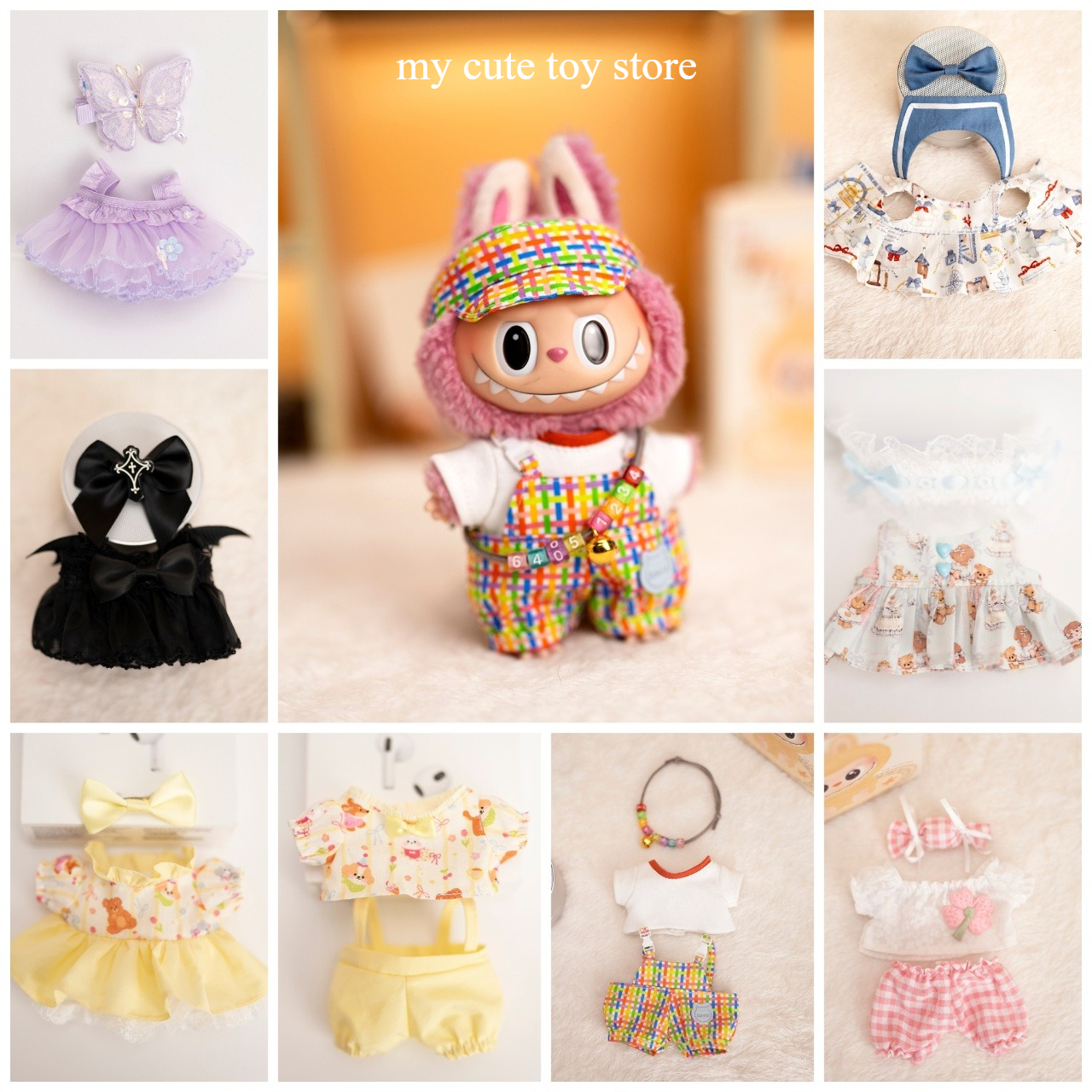 Baby Clothing Newborn - 17cm Labubu Baby Coat Colorful Bubble