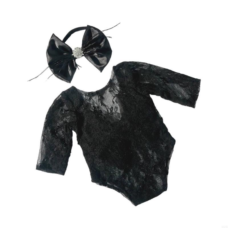 Elegant Lace Romper & Headband - Baby Clothing Newborn บทวิจารณ์และราคา